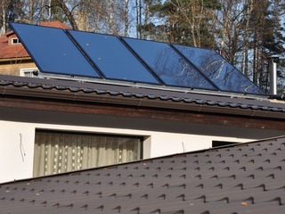 Solar collectors for hot water preparation in Kegums