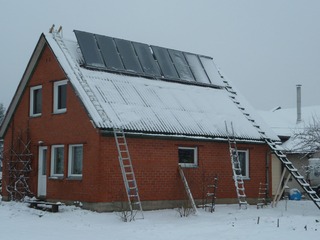 Vacuum solar collector system in Aluksne